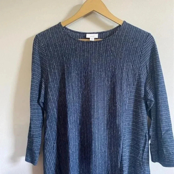 J Jill Hemp Striped Asymmetrical Tunic Top - Picture 3 of 11